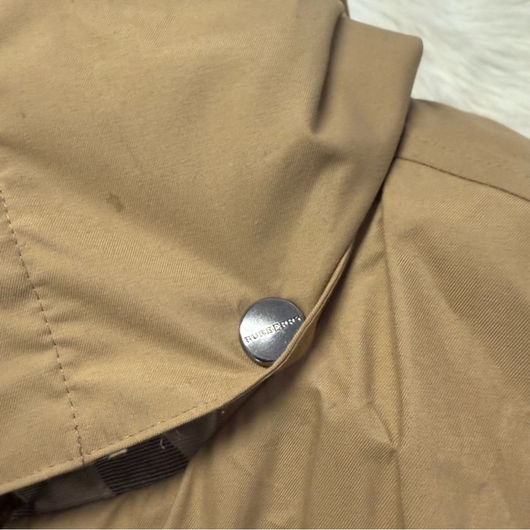 Burberry London Hooded Raincoat Trench Coat Women’s US 14 Tan Check Lining - Picture 5 of 15